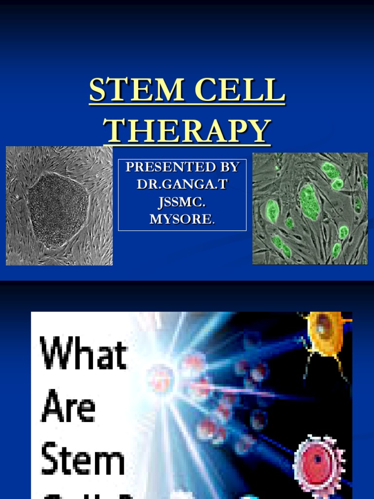 Stem Cell Therapy Overview by JSSMC | PDF | Stem Cell | Cell Potency