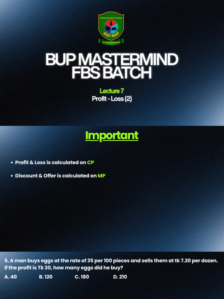 Mastermind Math Lecture 8 - 20250930 - 170549 - 0000 | PDF | Prices | Cost
