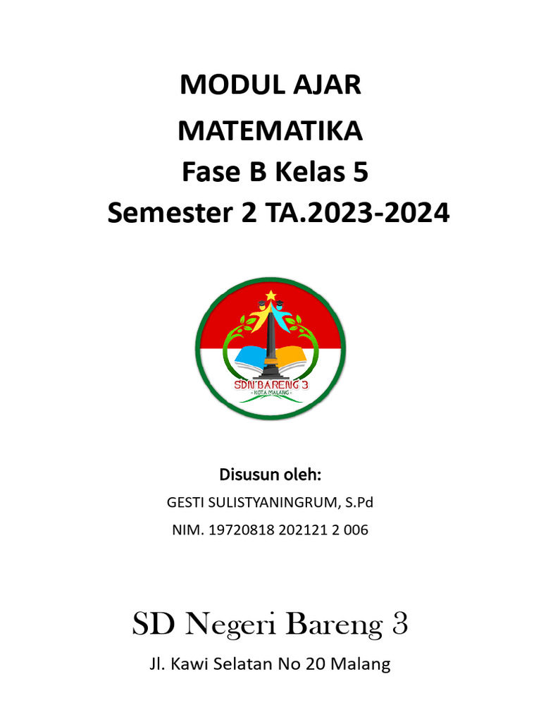 Modul Ajar Matematika Kelas 5 SD | PDF