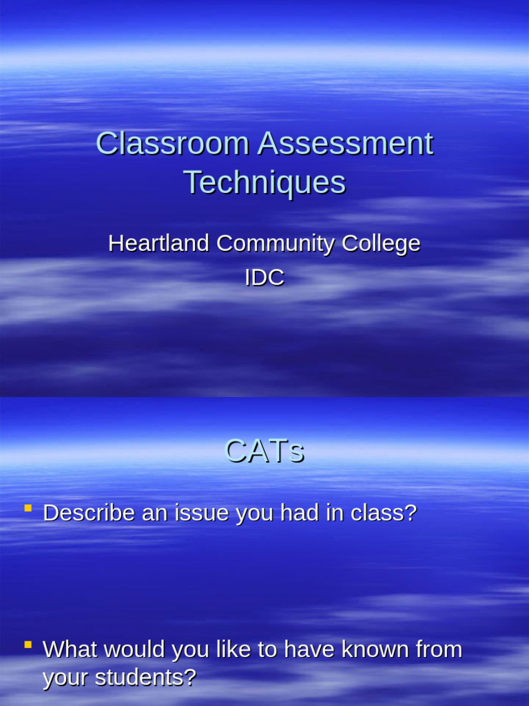Classroom Assessment Techniques | PDF | Educational Assessment | Teaching