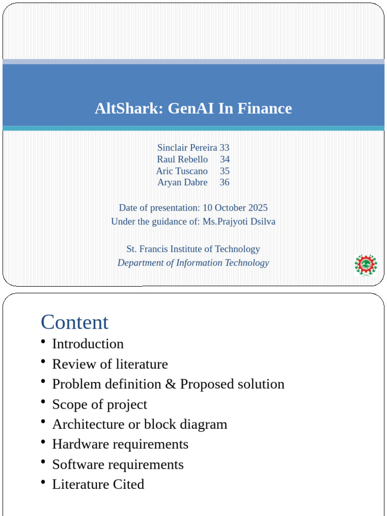 AltSharkMajor Project Final | PDF | Artificial Intelligence ...