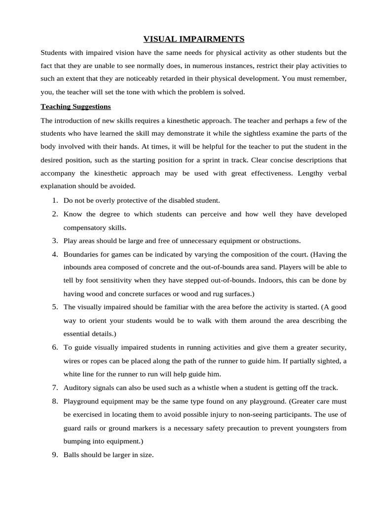 Visual Impairments New | PDF | Visual Impairment | Cognitive Science