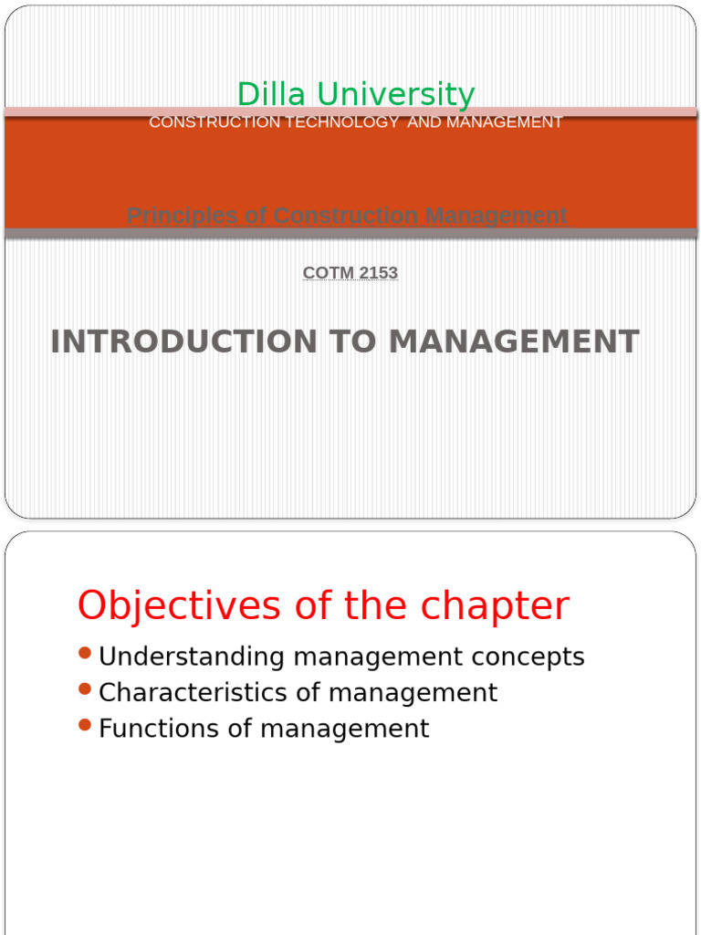 Construction Management Principles Overview | PDF | Decision Making | Goal