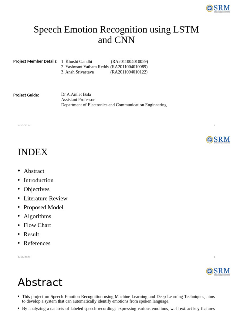 Speech Emotion Recognition with LSTM & CNN | PDF | Deep Learning ...