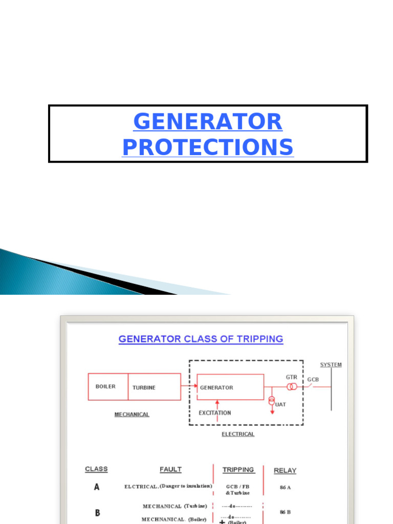Generator Protection Mechanisms Explained | PDF | Electric Generator ...