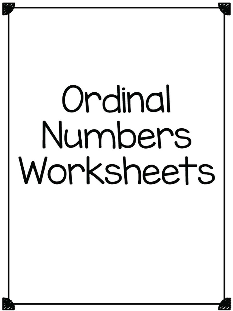 Ordinal Numbers Coloring Guide | PDF