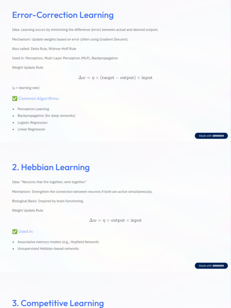 Error Correction Learning | PDF | Cognition | Statistical Classification