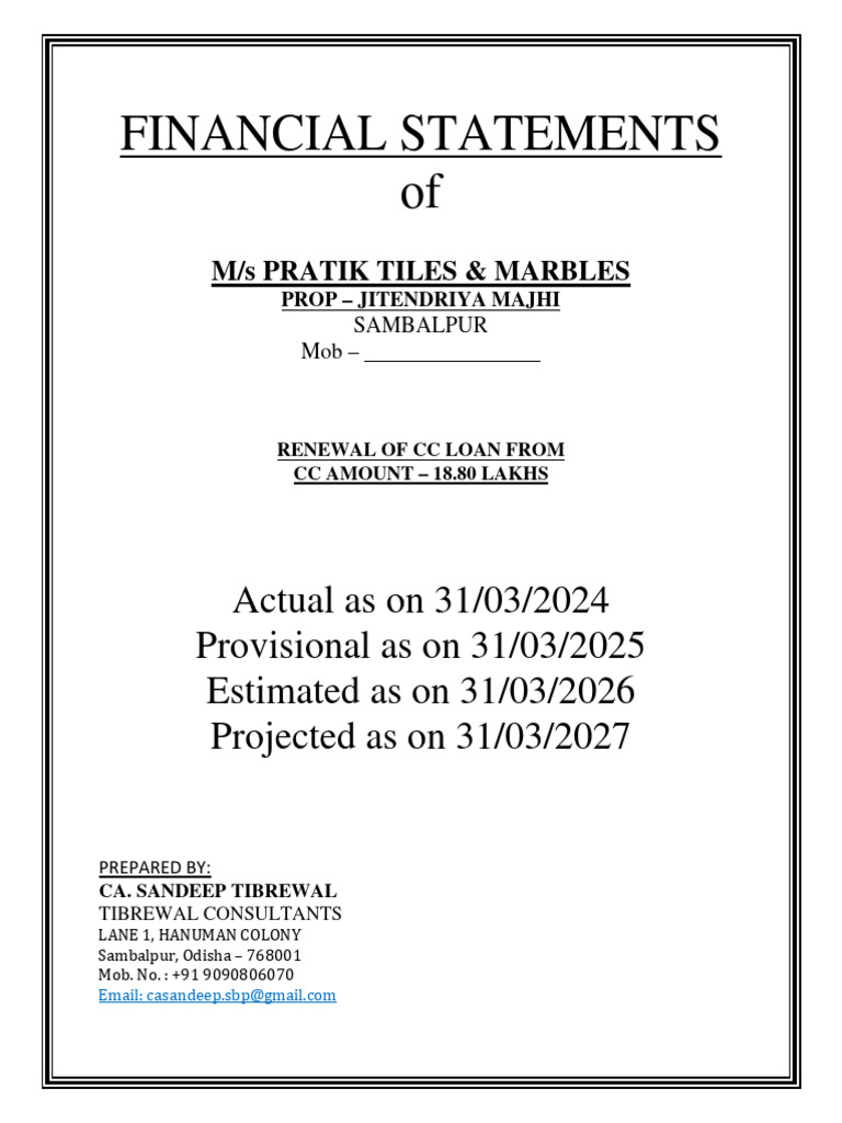 Pratik Tiles Loan Report | PDF | Expense | Depreciation