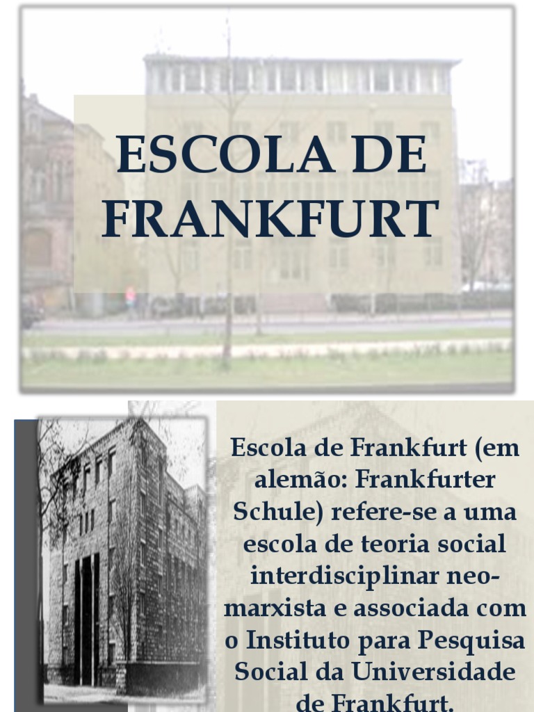 Apresentação Escola de Frankfurt | PDF | Escola de Frankfurt | Theodor ...