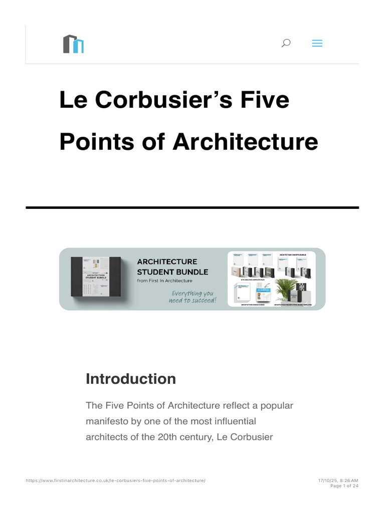 Le Corbusier's Five Points Explained | PDF | Architectural Design ...