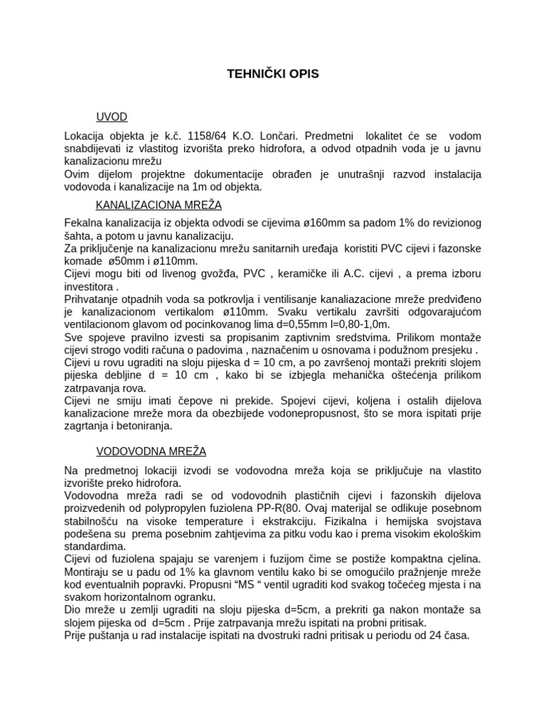 ViK 1 - Tehn - Opis | PDF