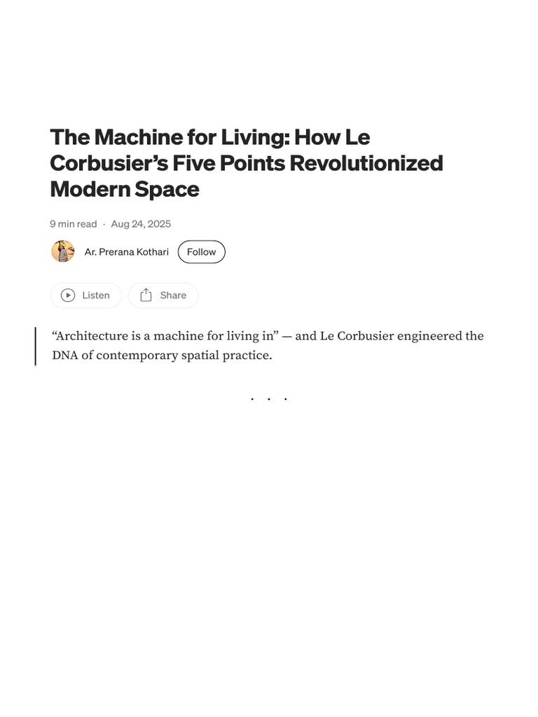 The Machine For Living - How Le Corbusier's Five Points Revolutionized ...