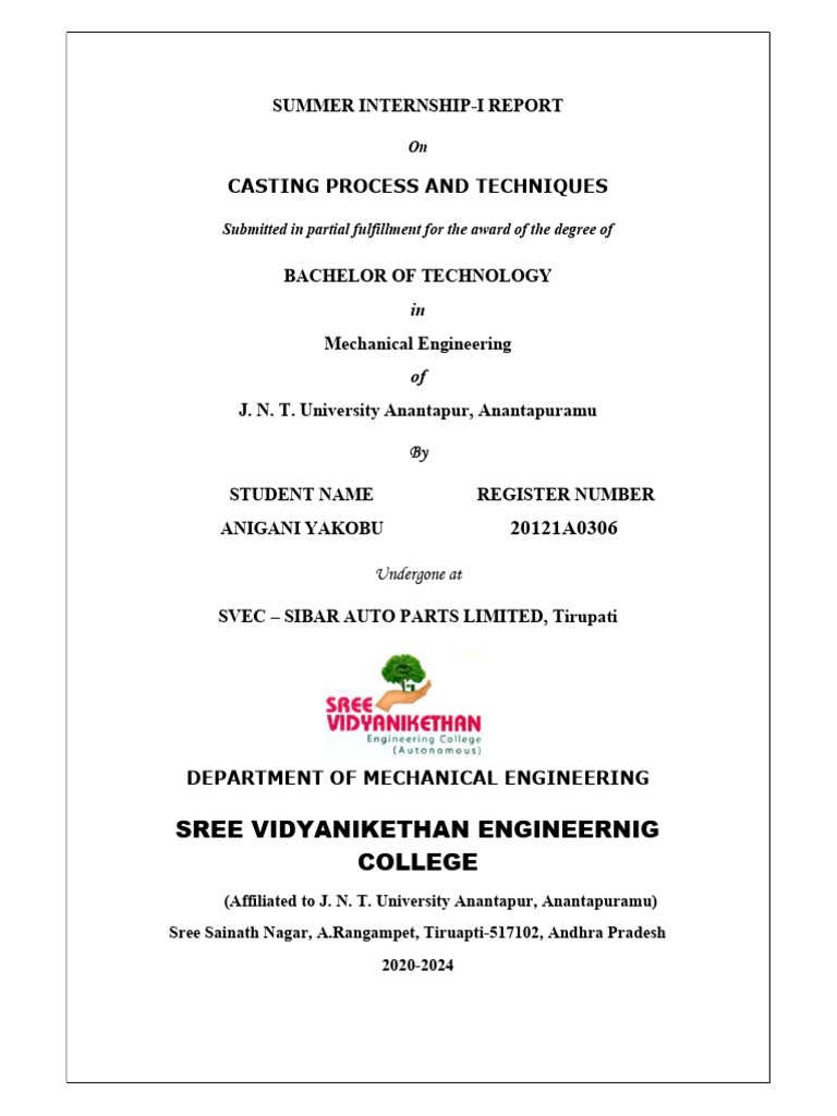 Casting Process Techniques Report | PDF | Command Line Interface ...