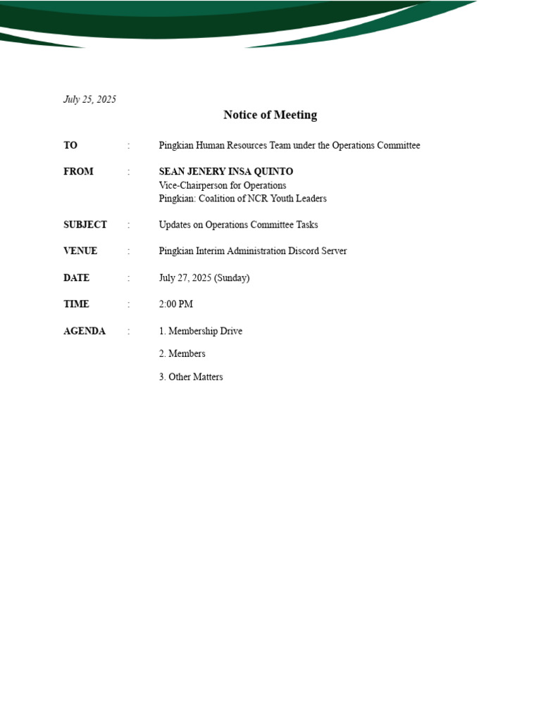 NoM Human Resources Board of The Operations Committee | PDF