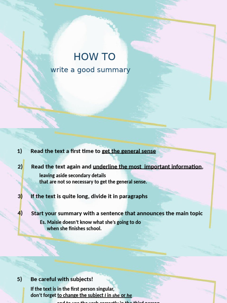 How To Write A Summary | PDF