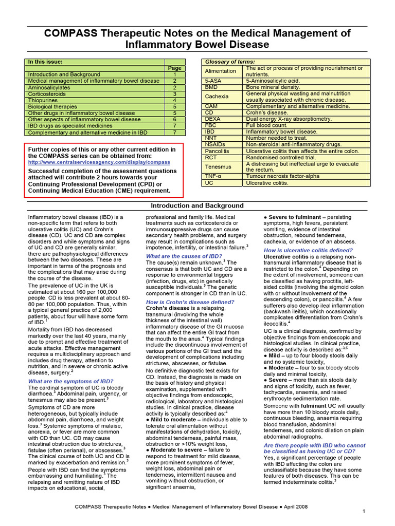 IBD Medical Management Guide | PDF | Inflammatory Bowel Disease ...