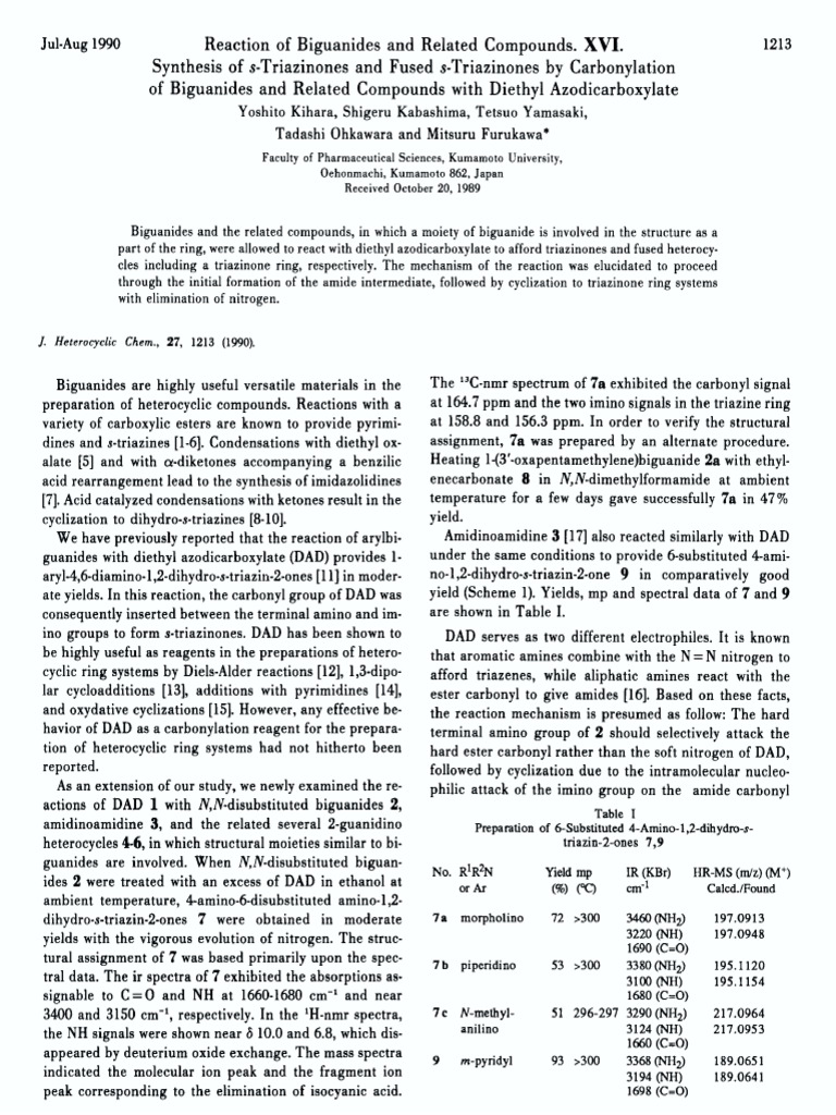 Journal of Heterocyclic Chemistry 1990 27(5) 1213 1216 PDF