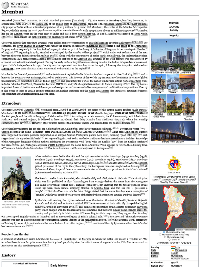 Mumbai Wikipedia Pdf Mumbai Flood