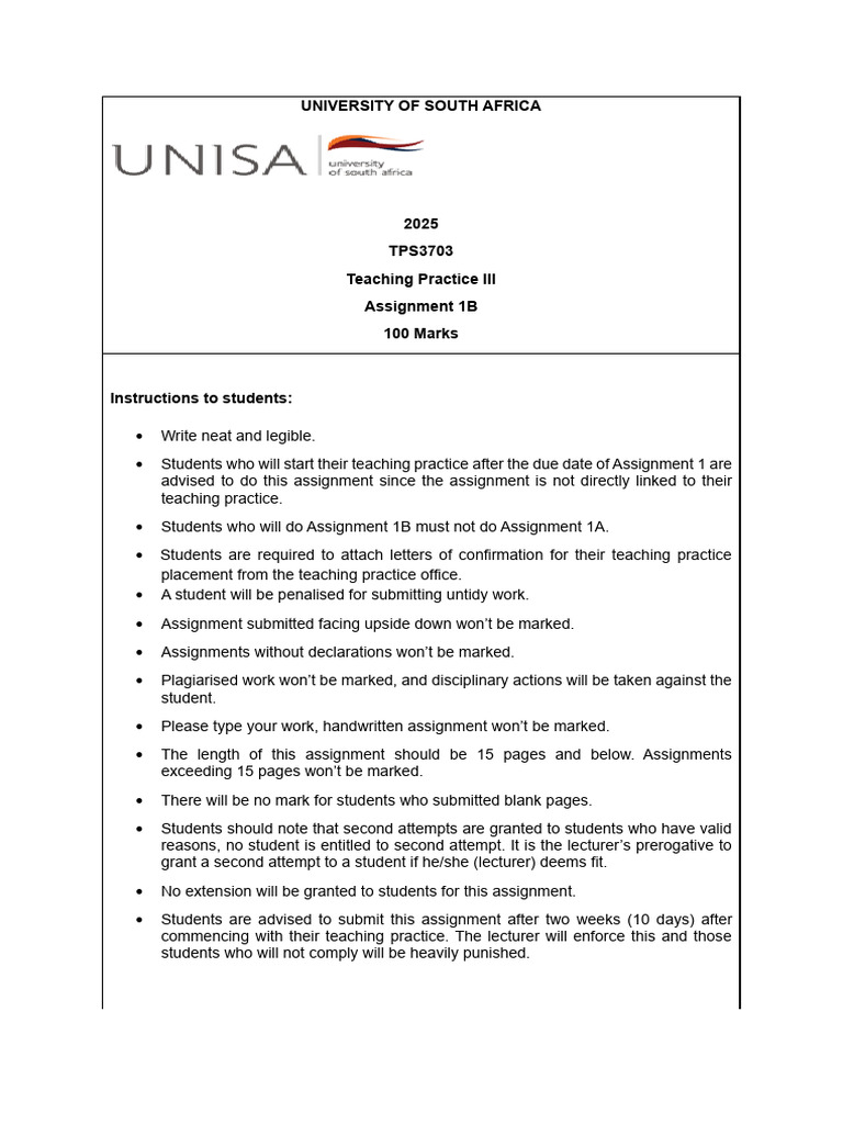 Teaching Practice III Assignment Guidelines | PDF | Thesis ...