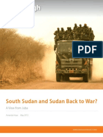 South Sudan and Sudan Back to War? A View from Juba