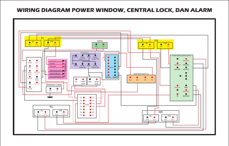 Central Lock Wiring Diagram Overview | PDF | Electrical Components | Tools
