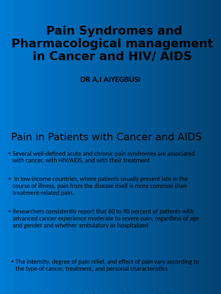 Pain Management in Cancer and HIV/AIDS | PDF | Analgesic | Opioid