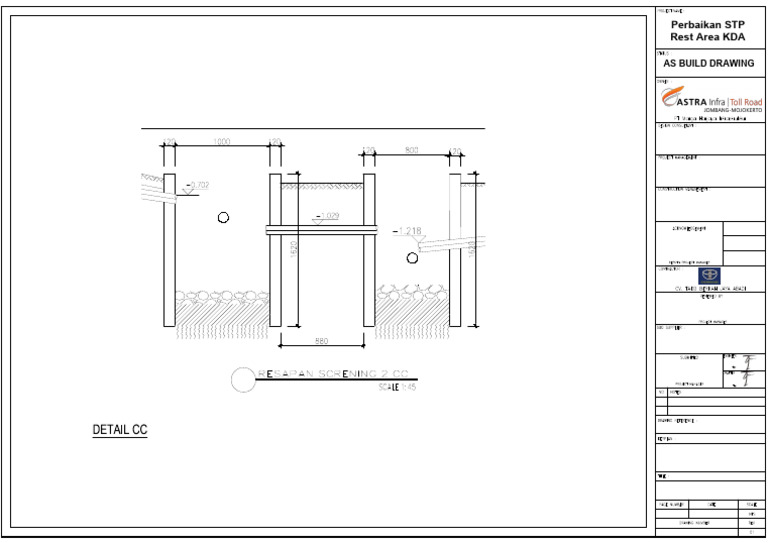 Perbaikan STP Rest Area KDA: As Build Drawing | PDF