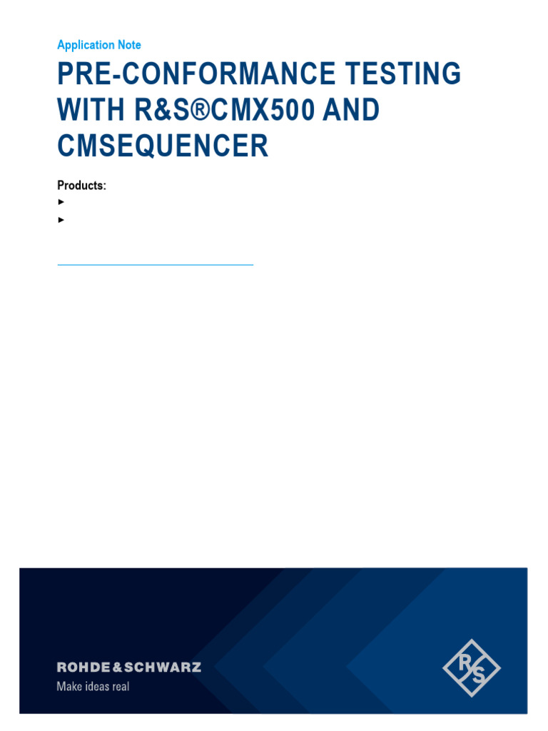 Pre-Conformance Testing Guide for R&S®CMX500 | PDF | Ieee 802.11 ...