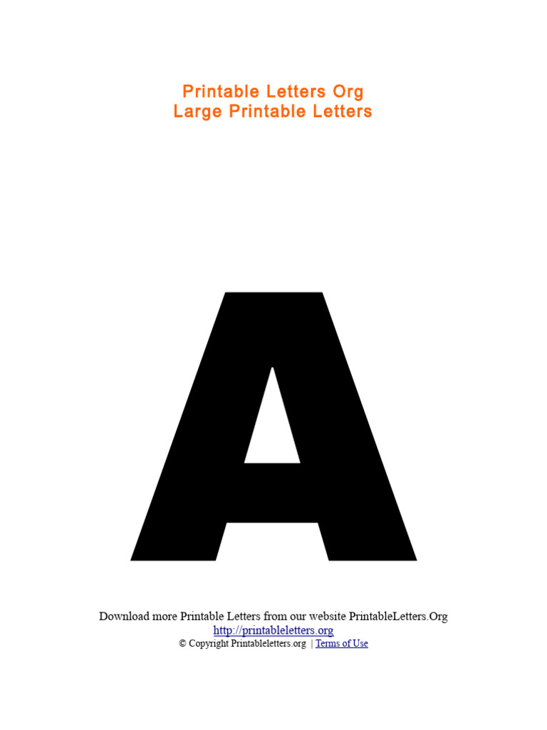 Free Large Printable Letters Download | PDF