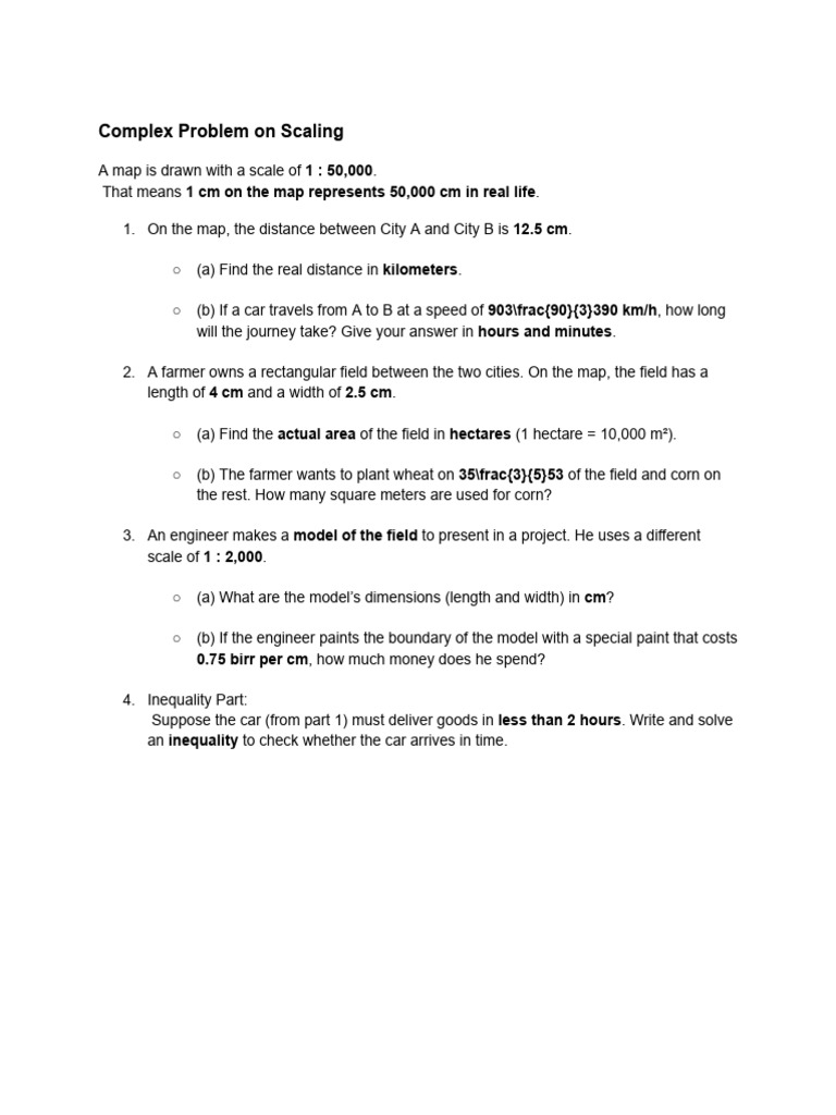 Complex Problem On Scaling (Grade7 | PDF