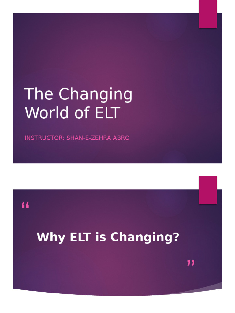 Changing World of ELT | PDF | English As A Second Or Foreign Language ...