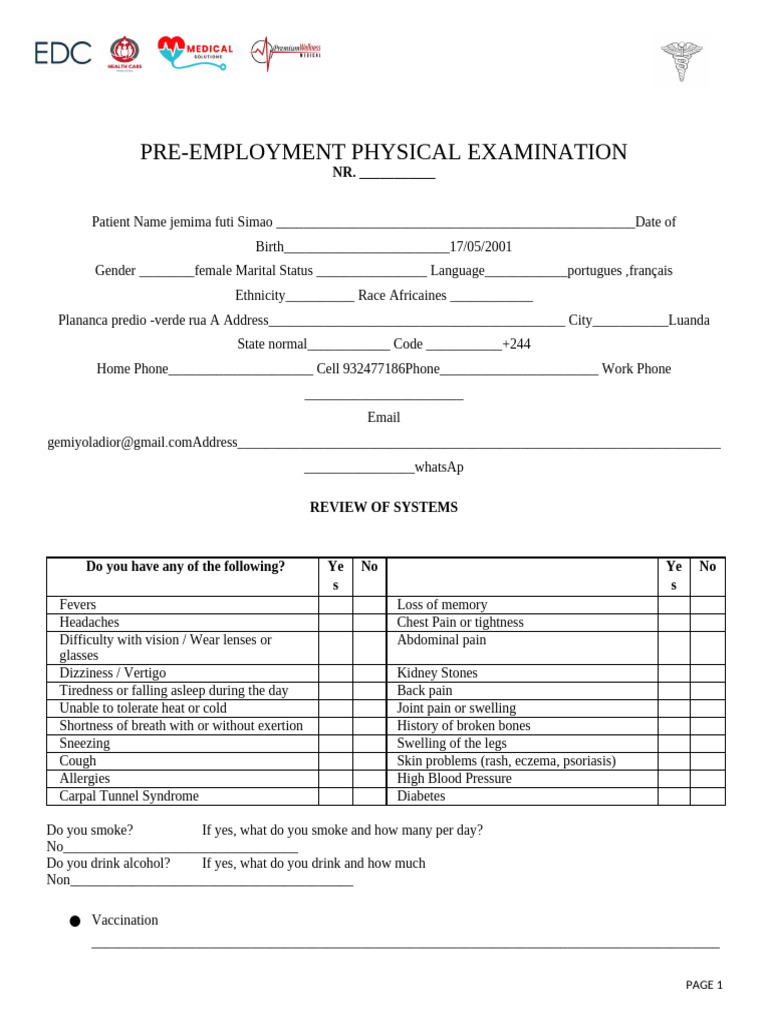 Medical Fitness | PDF | Allergy | Edema