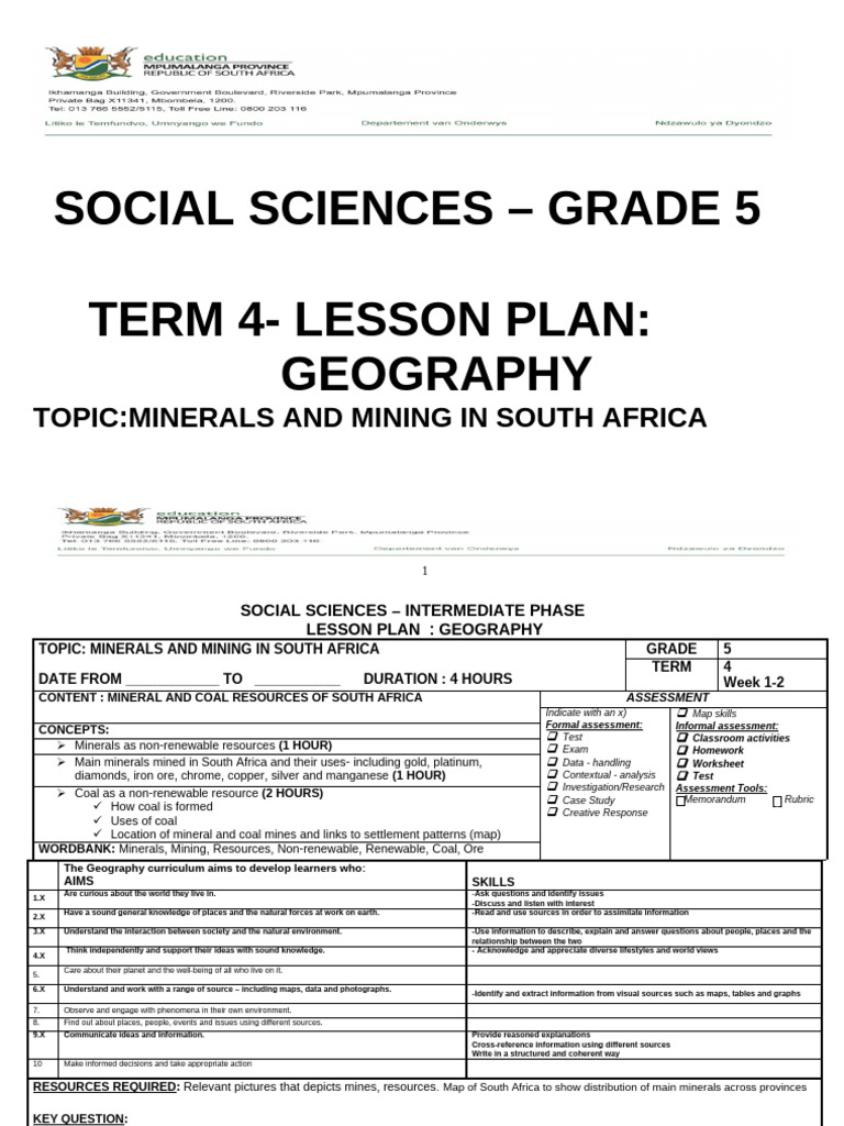 Grade 5 Geography: Minerals & Mining | PDF | Mining | Geography