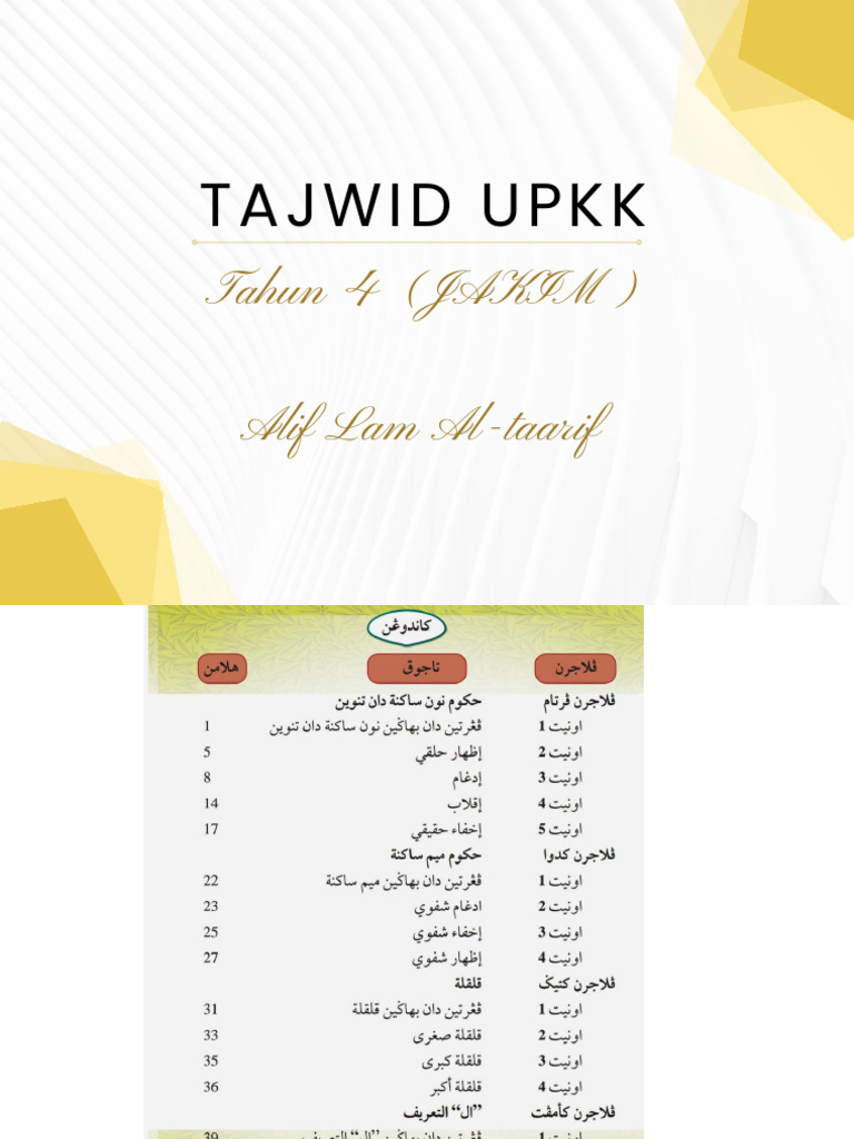 Tajwid Alif Lam Taarif - Tahun 4 - 20251017 - 154705 - 0000 | PDF