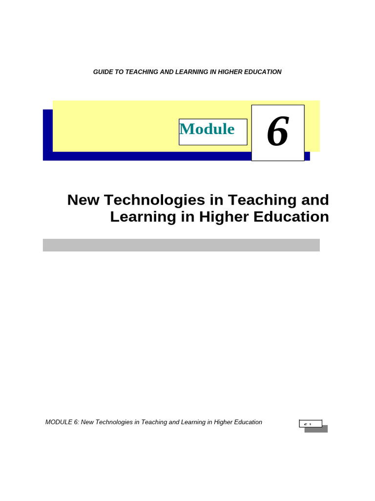 New Technologies in Higher Education | PDF | Educational Technology ...