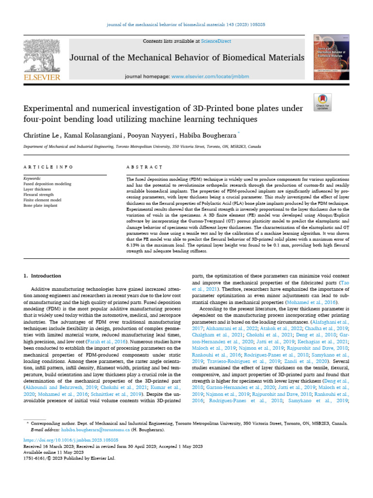 Experimental and Numerical Investigation of 3D-Printed Bone Plates ...