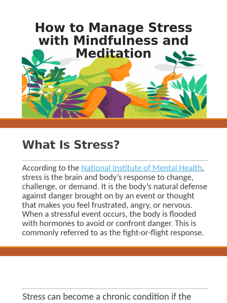 Mindfulness Techniques to Manage Stress | PDF | Breathing | Relaxation ...
