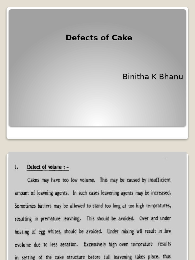 Cake Defects | PDF