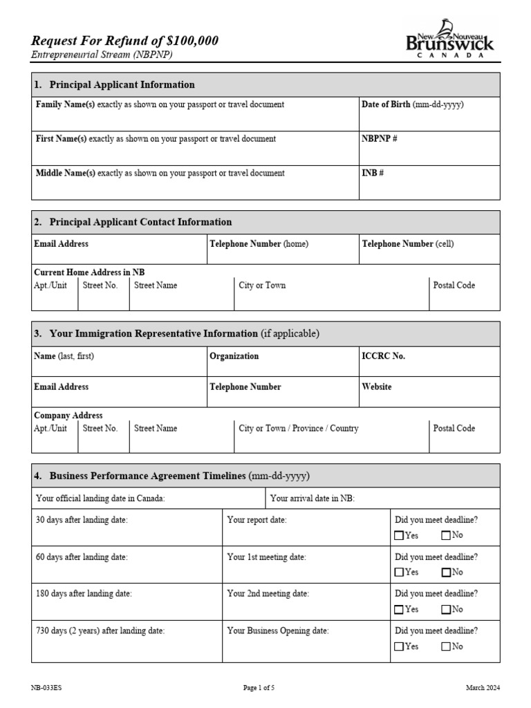 NBPNP $100,000 Refund Request Form | PDF | Taxes | Payments