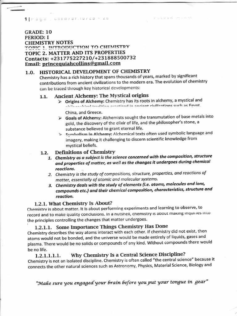 Chemistry Note | PDF