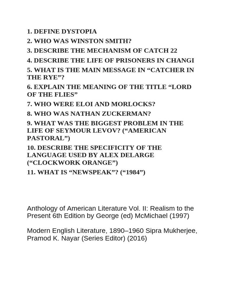 Key Concepts in Dystopian Literature | PDF