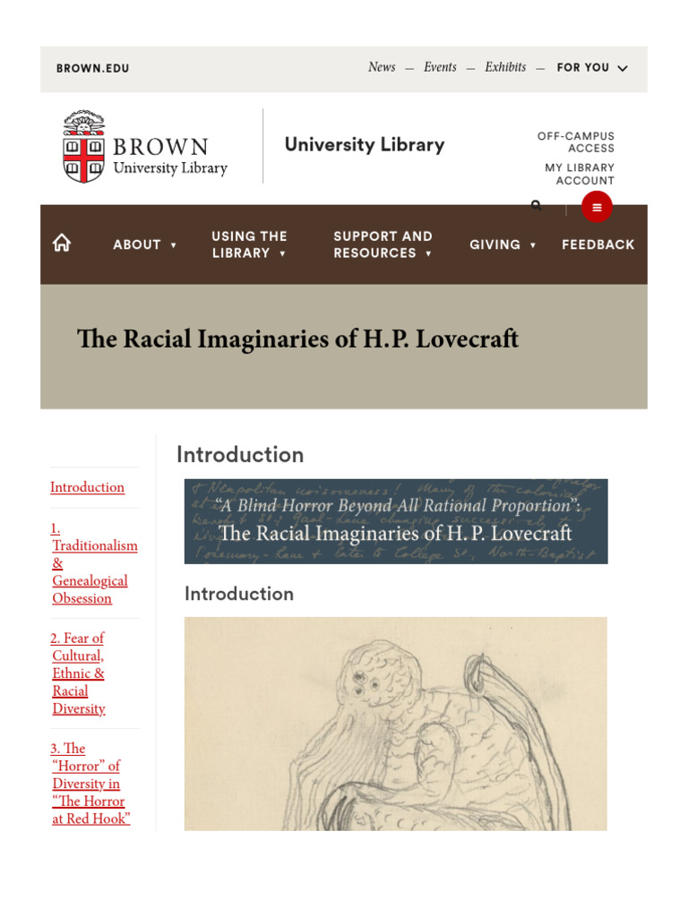 Brown University Library The Racial Imaginaries of H. P. Lovecraft ...