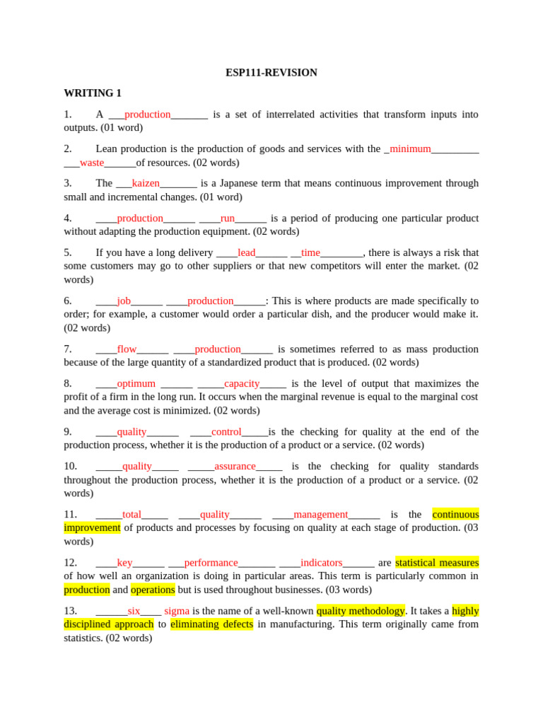Production Run Definition and Concepts | PDF | Production And ...