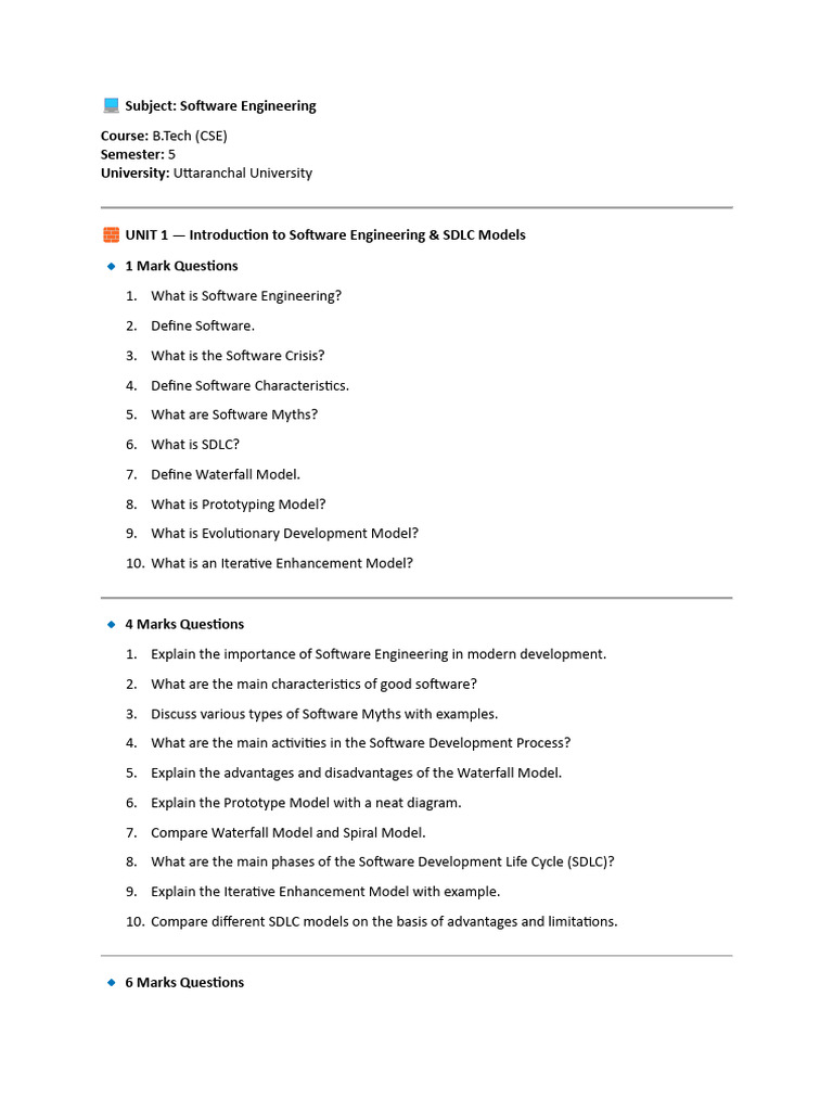 Software Engineering Course Overview | PDF | Software Development ...