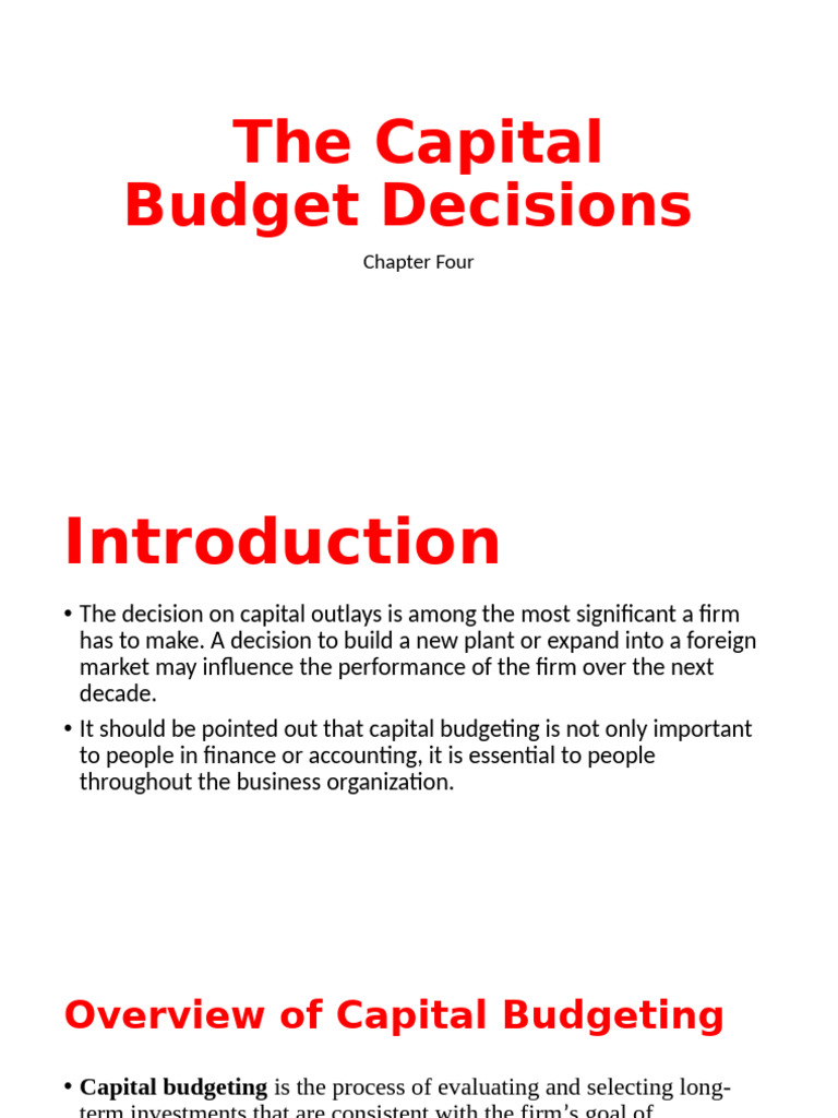 Capital Budgeting Decisions Explained | PDF | Internal Rate Of Return ...