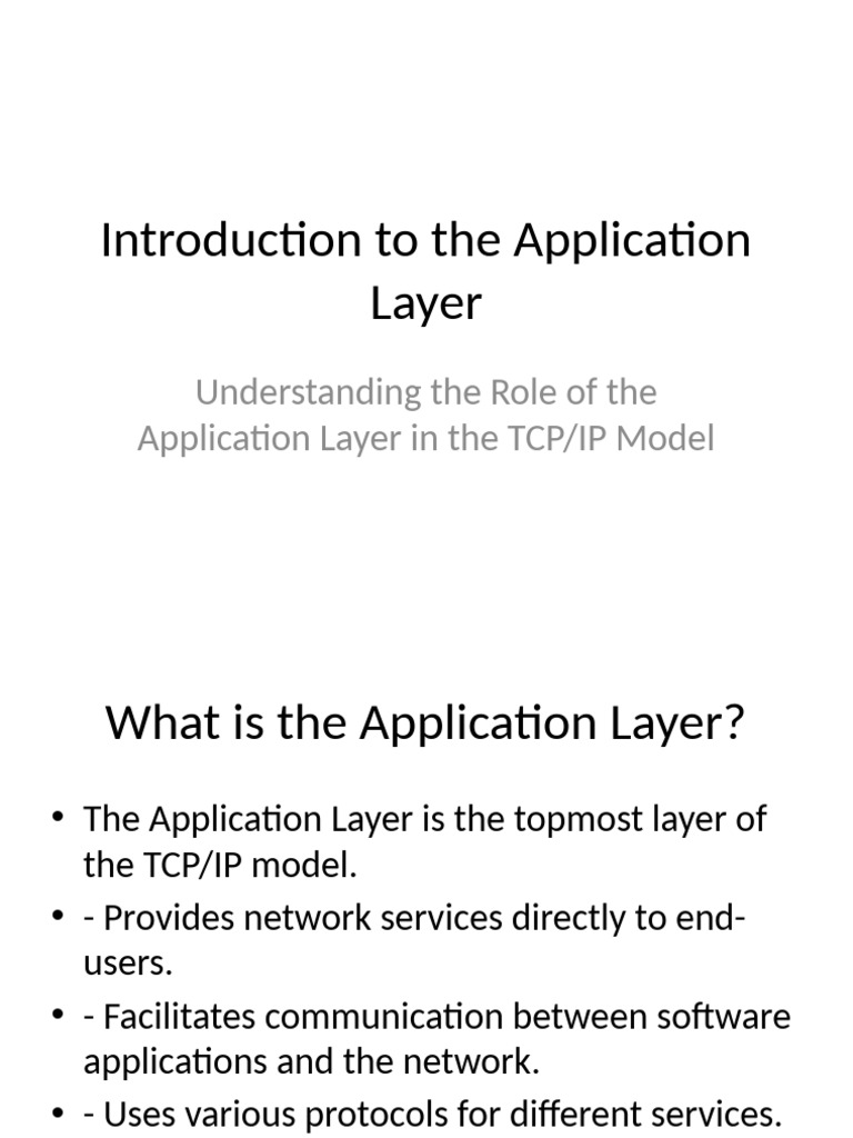 Application Layer TCPIP | PDF