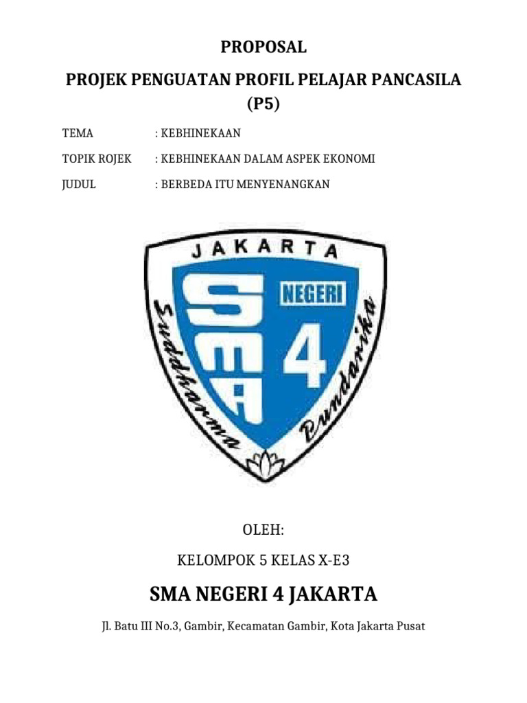 Proposal Projek p5 (Sample) | PDF