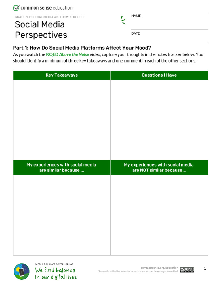 Grade 10 - Social Media and How You Feel - Social Media Perspectives ...