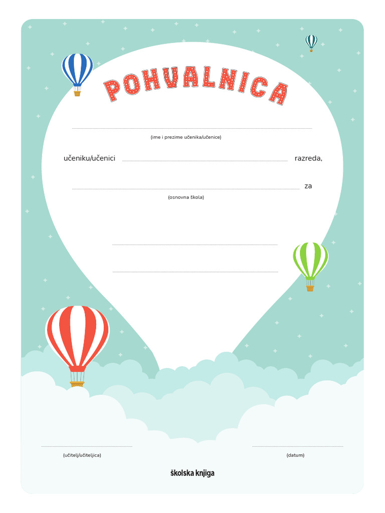 SK Pohvalnica A3 Prazna | PDF