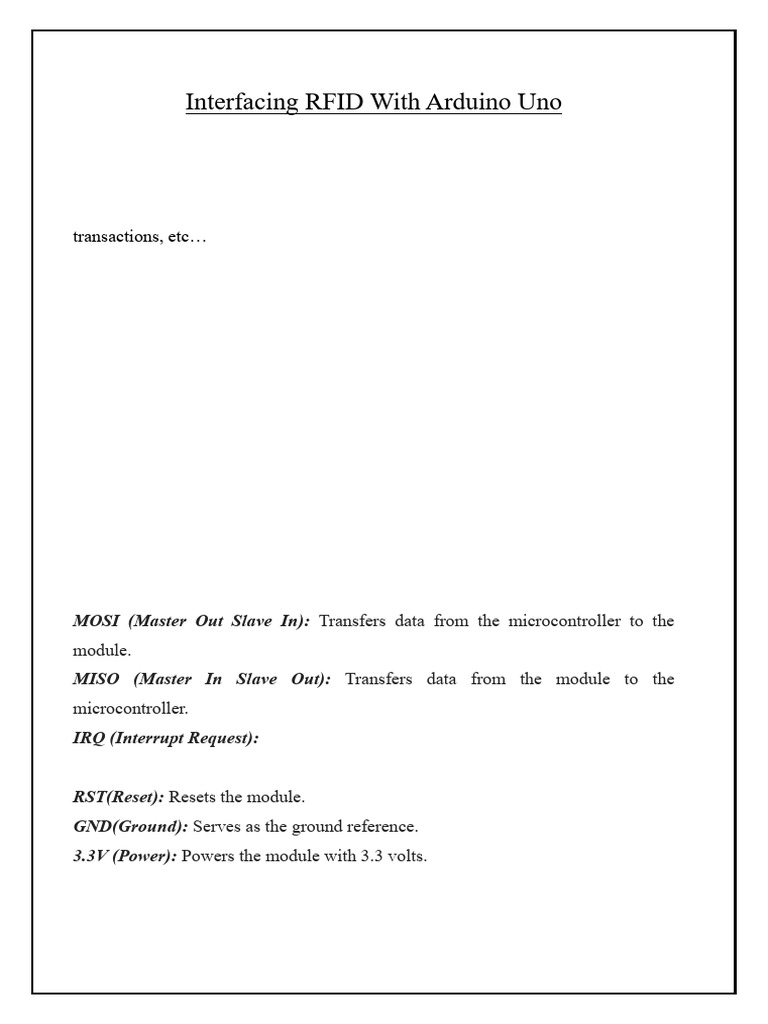 Interfacing RFID with Arduino Uno | PDF | Radio Frequency ...